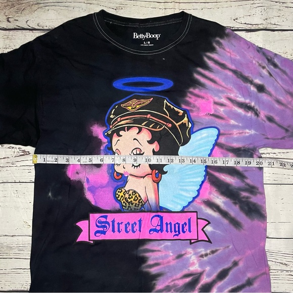 New! Betty Boop Tie Dye Shirt Distressed Vintage Inspired Graphic T-Shirt Top - Picture 3 of 4